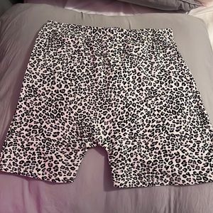 john gualt cheetah print biker shorts